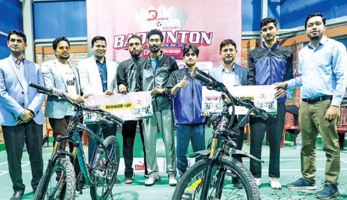 Duranta Sports Gallery, the sports chain shop of RFL, organises Badminton Championship 2025 to make the youth of the country more interested in fitness. “Blue Dhaka” becomes champion defeating “Team Anik” in the final of the championship   held at Paul’s Fitness Centre in Aftabnagar, Dhaka recently. Photo: Courtesy