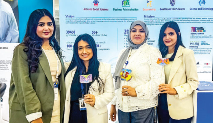 Representing American International University-Bangladesh, Shania Mahia Abedin, member of the board of trustees, attends the QS Higher Ed Summit: Middle East 2025 hosted by Gulf University of Science and Technology in Kuwait recently. Photo: Courtesy